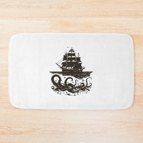 Item preview, Ship and Kraken designed and sold by Ink & Fabric.