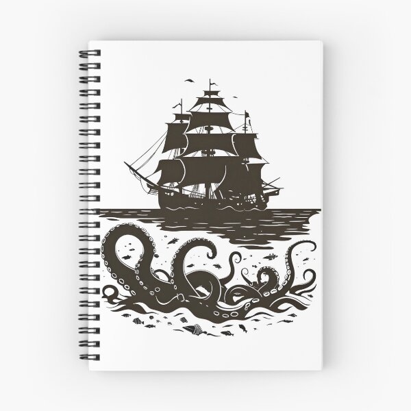 Item preview, Ship and Kraken designed and sold by Ink & Fabric.