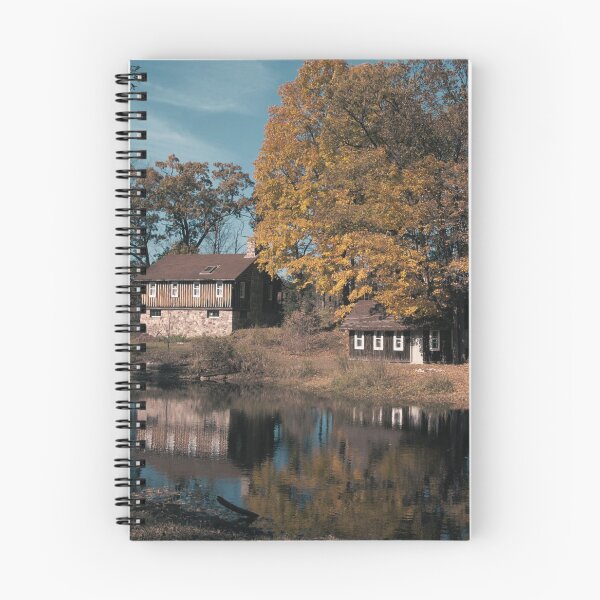 Item preview, Rustic Outbuildings Reflected on a Creek in Autumn designed and sold by CountyKent.