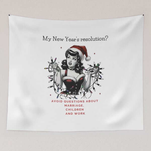 Item preview, My New Year's resolution? Avoid questions about marriage, children and work. santa designed and sold by Dudiudi.