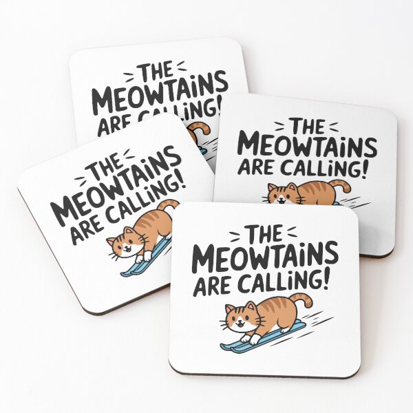 Item preview, The Meowtains Are Calling! Cute Skiing Cat Ski designed and sold by PMCreative.