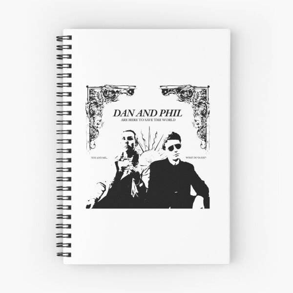 Item preview, dan and phil are here to save the world (white, with title) designed and sold by starburnt.