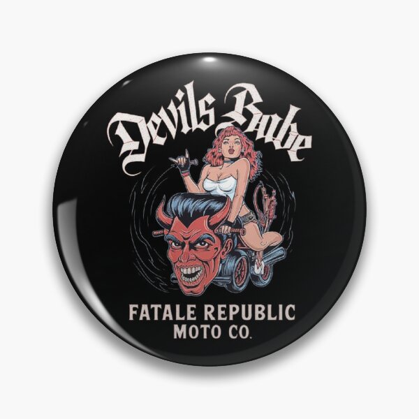 Item preview, Devil’s Babe Motorcycle Art: Retro Biker Girl Design designed and sold by love3617.