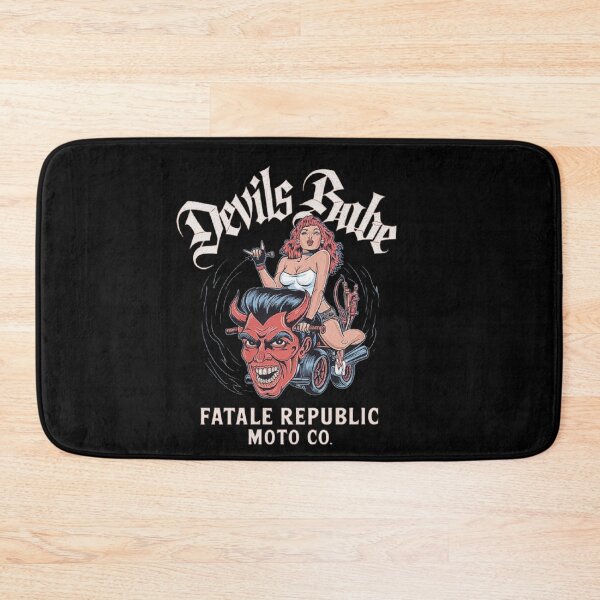 Item preview, Devil’s Babe Motorcycle Art: Retro Biker Girl Design designed and sold by love3617.