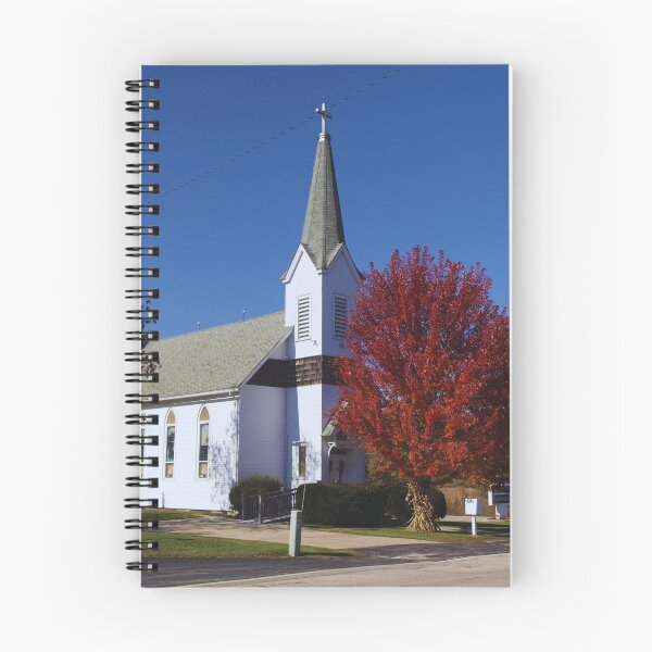 Item preview, White Church and Autumn Tree Against a Blue Sky designed and sold by CountyKent.