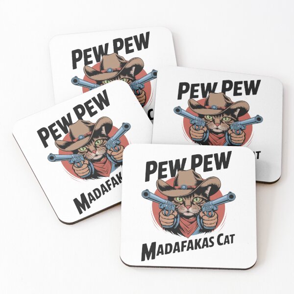 Item preview, Pew Pew Madafakas Cat Funny Meme Design | Cute Gun-Toting Cat Art designed and sold by Colorful-Garden.