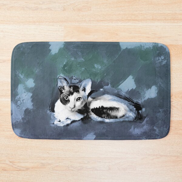 Item preview, PASTEL PURPLE, LAVENDER PURPLE, PALE BLUE, DUSTY VIOLET, DUSTY TEAL AND GREEN CORNISH-REX IN LEAVES AND GRASS designed and sold by Most1234.