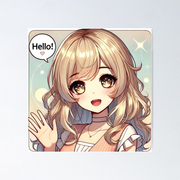 Item preview, Hello, Friendly AI Manga Avatar designed and sold by AI-Only Creations.