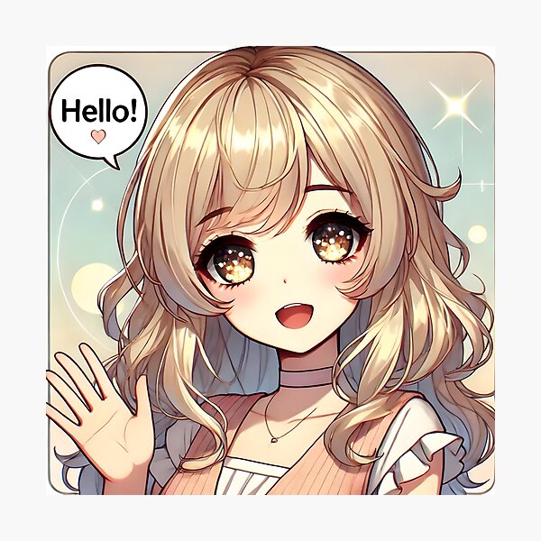Item preview, Hello, Friendly AI Manga Avatar designed and sold by AI-Only Creations.