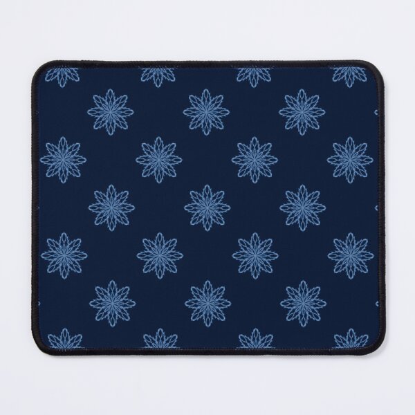 Item preview, Pattern of blue snowflakes "Inspiration" on a dark blue background designed and sold by Cherevan.