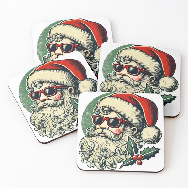 Item preview, Retro Santa with Sunglasses and Holly designed and sold by lubushop1.