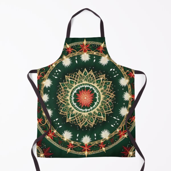 Item preview, Magical Christmas Mandala in Green and Gold designed and sold by MandalasShops.