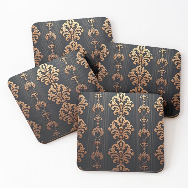 Item preview, Black Striped Gold Damask designed and sold by DesignsByPrnces.