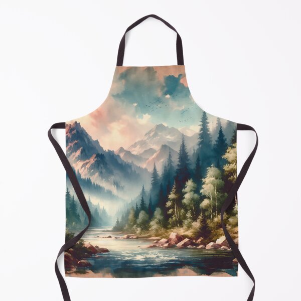 Item preview, Mountain Forest Landscape with a river, outdoor designed and sold by Magic-wall-art.