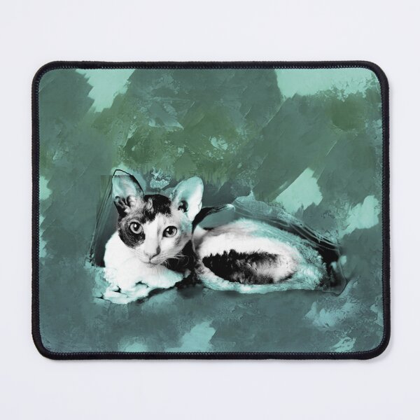 Item preview, AQUA BLUE, AQUA GREEN, DUSTY TEAL AND OLIVE GREEN CORNISH-REX IN LEAVES AND GRASS designed and sold by Most1234.