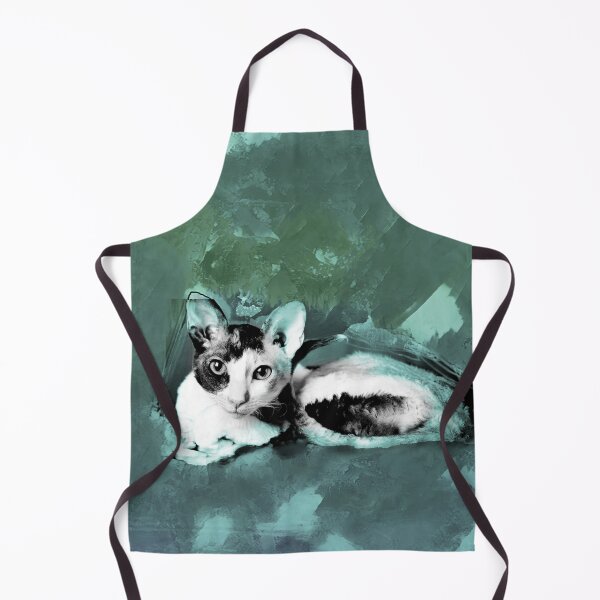 Item preview, AQUA BLUE, AQUA GREEN, DUSTY TEAL AND OLIVE GREEN CORNISH-REX IN LEAVES AND GRASS designed and sold by Most1234.
