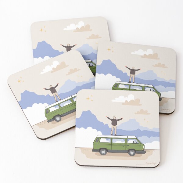 Item preview, Gratitude - Camper van and mountains designed and sold by avec magie.