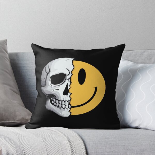 Item preview, Skeleton Half Skull Half Smile Face design designed and sold by DrawHandArt.
