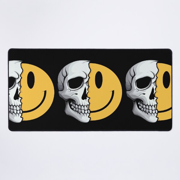 Item preview, Skeleton Half Skull Half Smile Face design designed and sold by DrawHandArt.