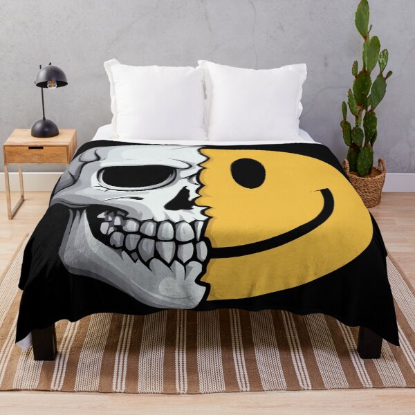 Item preview, Skeleton Half Skull Half Smile Face design designed and sold by DrawHandArt.