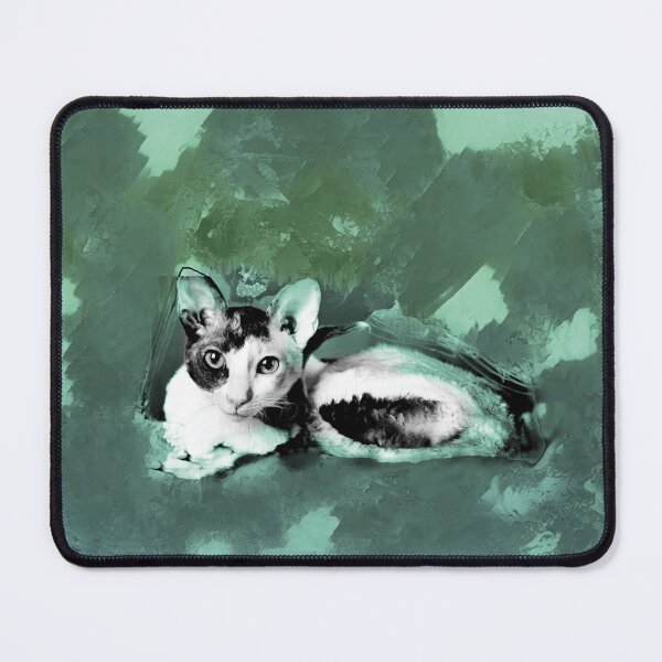Item preview, MINT GREEN, OLIVE GREEN AND DUSTY TEAL CORNISH-REX IN LEAVES AND GRASS designed and sold by Most1234.
