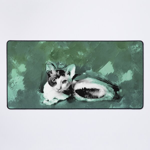 Item preview, MINT GREEN, OLIVE GREEN AND DUSTY TEAL CORNISH-REX IN LEAVES AND GRASS designed and sold by Most1234.