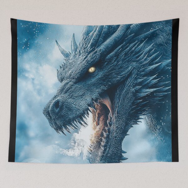 Item preview, Dragon Breathing Fire: Dark Fantasy, Winter Ice Dragons designed and sold by Fantasy Masterpiece.