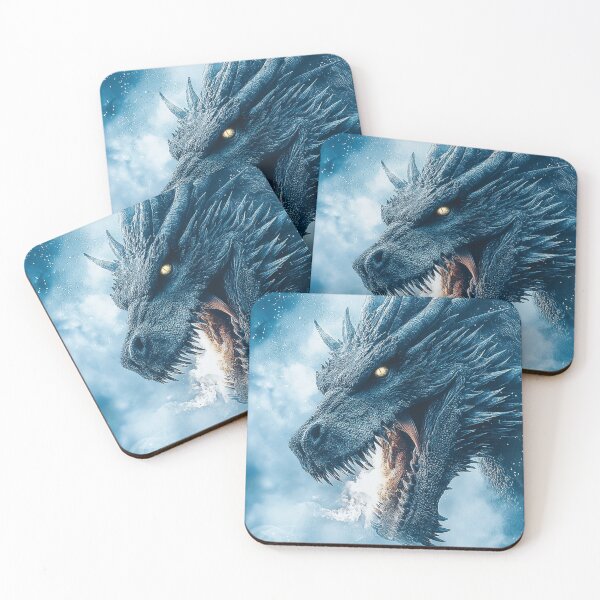 Item preview, Dragon Breathing Fire: Dark Fantasy, Winter Ice Dragons designed and sold by Fantasy Masterpiece.