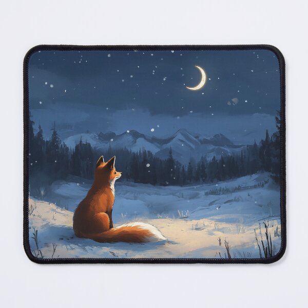 Item preview, Winter Fox Under a Crescent Moon designed and sold by laurashawart.