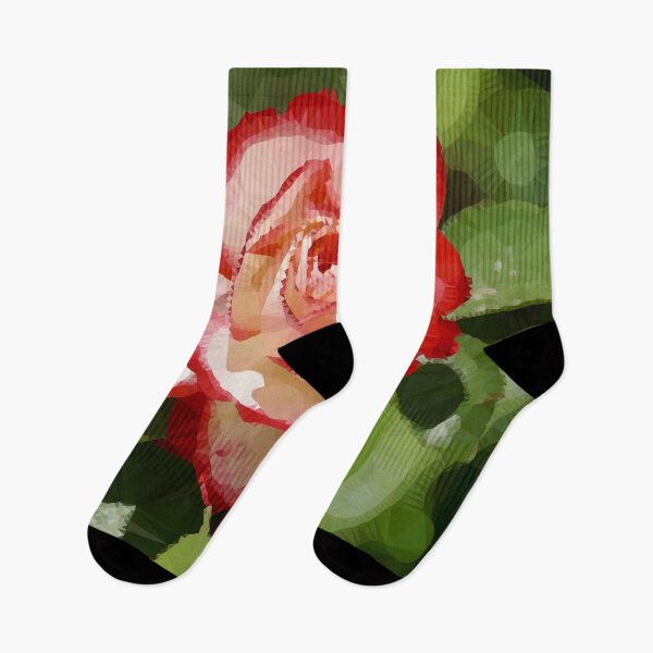 Item preview, Red White Rose Geometric Floral Low Poly Triangles designed and sold by Vicky Brago-Mitchell®.