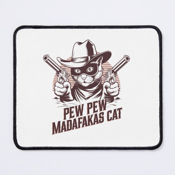 Item preview, Pew Pew Madafakas Cat Funny Meme Design | Cute Gun-Toting Cat Art designed and sold by Colorful-Garden.