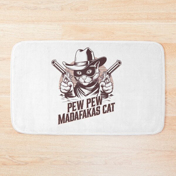Item preview, Pew Pew Madafakas Cat Funny Meme Design | Cute Gun-Toting Cat Art designed and sold by Colorful-Garden.