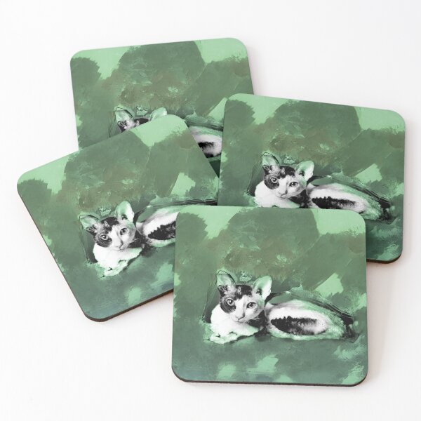 Item preview, FERN GREEN, OLIVE GREEN AND DUSTY GREEN CORNISH-REX IN LEAVES AND GRASS designed and sold by Most1234.