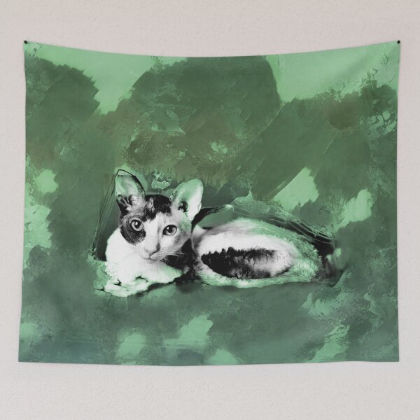 Item preview, FERN GREEN, OLIVE GREEN AND DUSTY GREEN CORNISH-REX IN LEAVES AND GRASS designed and sold by Most1234.