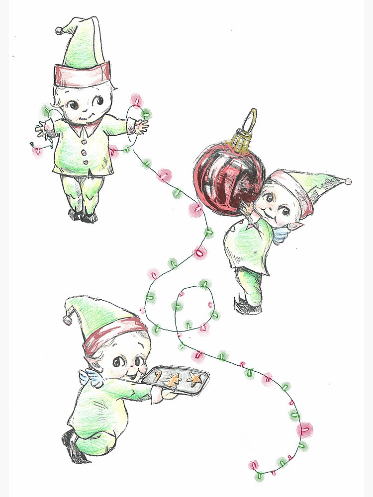 Thumbnail 2 of 2, Greeting Card, A Very Kewpie Christmas designed and sold by catedolphinart.