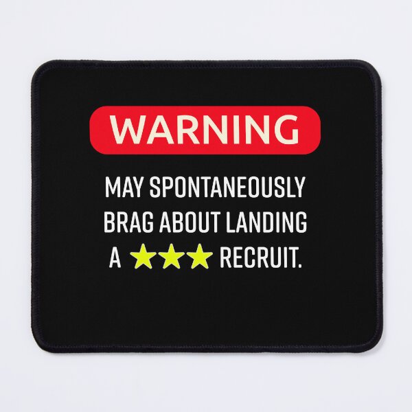 Item preview, WARNING May Spontaneously Brag About Landing a Three-Star Recruit | Funny Football Recruiting | College Football Gamer designed and sold by shashtopia.