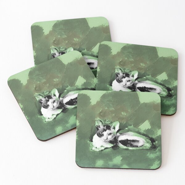 Item preview, OLIVE GREEN, BROWN, FERN GREEN AND DUSTY GREEN CORNISH-REX IN LEAVES AND GRASS designed and sold by Most1234.