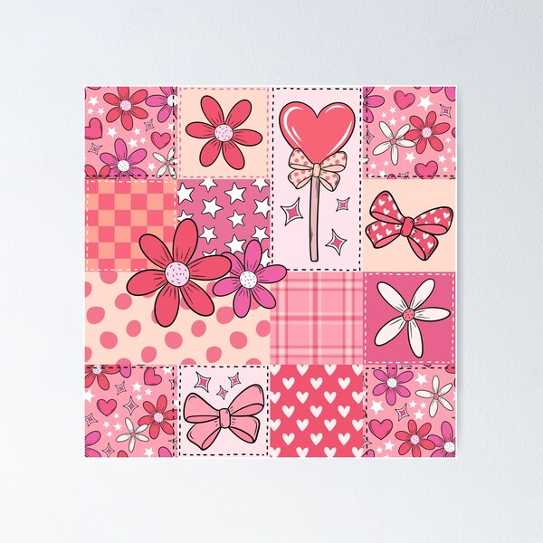 Item preview, Valentine Patchwork Floral Checker designed and sold by CreativeDraws42.