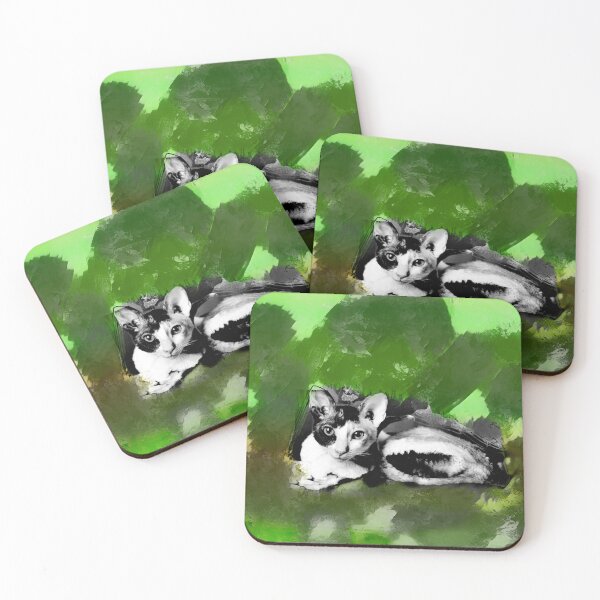 Item preview, BRIGHT GREEN, DARK GREEN, APPLE GREEN, SAGE GREEN, BROWN GREY AND ORANGE CORNISH-REX IN LEAVES AND GRASS designed and sold by Most1234.