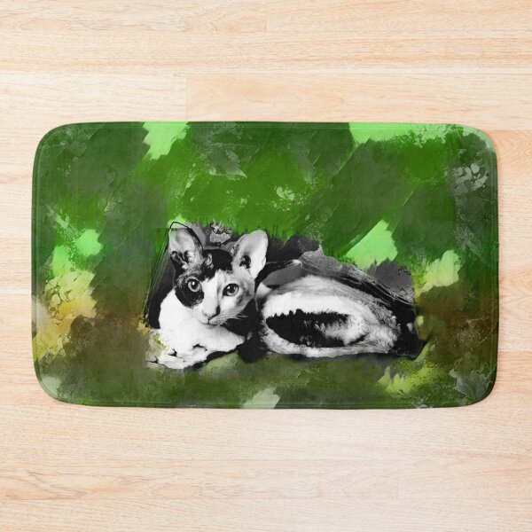 Item preview, BRIGHT GREEN, DARK GREEN, APPLE GREEN, SAGE GREEN, BROWN GREY AND ORANGE CORNISH-REX IN LEAVES AND GRASS designed and sold by Most1234.