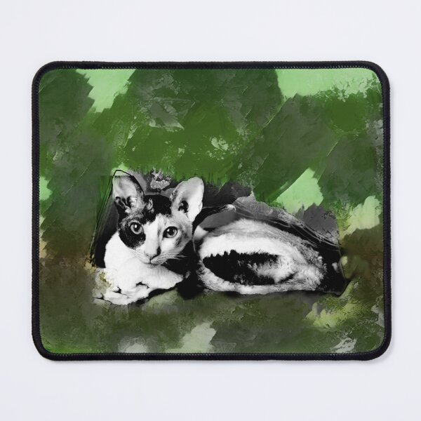 Item preview, DUSTY GREEN, DARK GREEN, DARK GREY, BROWN AND DUSTY ORANGE CORNISH-REX IN LEAVES AND GRASS designed and sold by Most1234.