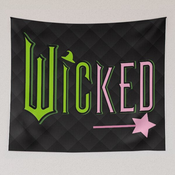 Item preview, Wicked Green Witch Hat and Pink Wand Black Background designed and sold by ModernintheMix.