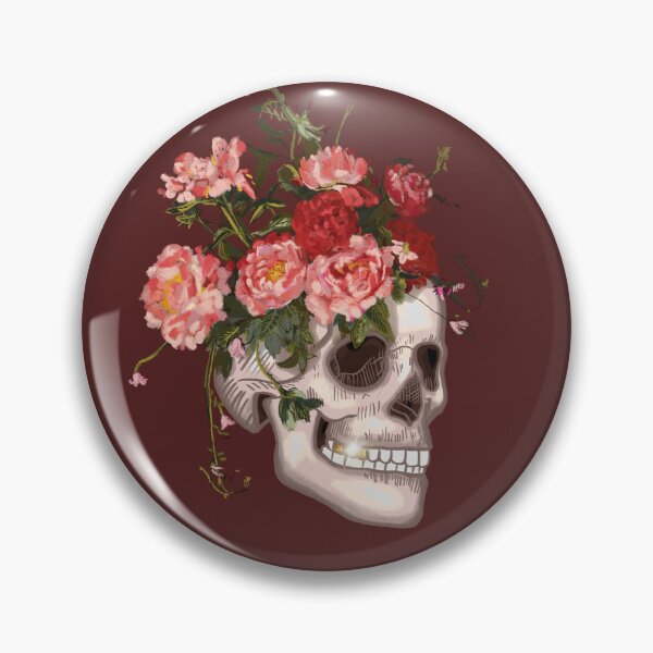 Item preview, Vintage Floral Skull Illustration with Golden Teeth - Old School Tattoo Style Artwork designed and sold by Pandositive.