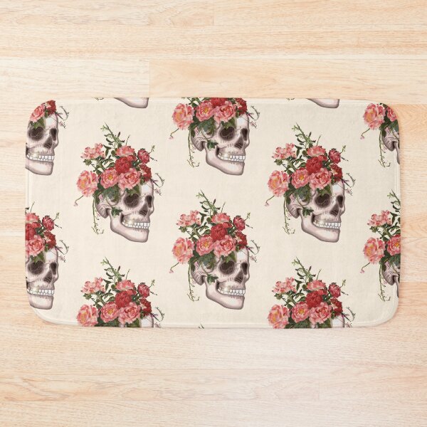 Item preview, Vintage Floral Skull Illustration with Golden Teeth - Old School Tattoo Style Artwork designed and sold by Pandositive.