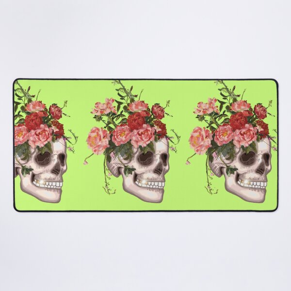 Item preview, Vintage Floral Skull Illustration with Golden Teeth - Old School Tattoo Style Artwork designed and sold by Pandositive.