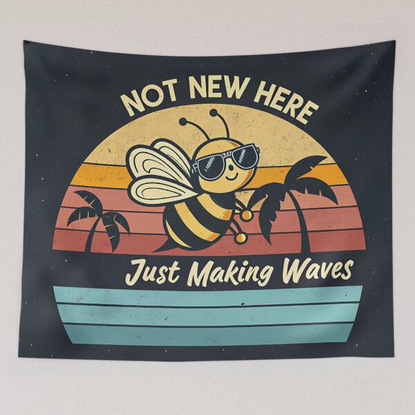 Item preview, Retro Bee Making Waves designed and sold by aminz4.