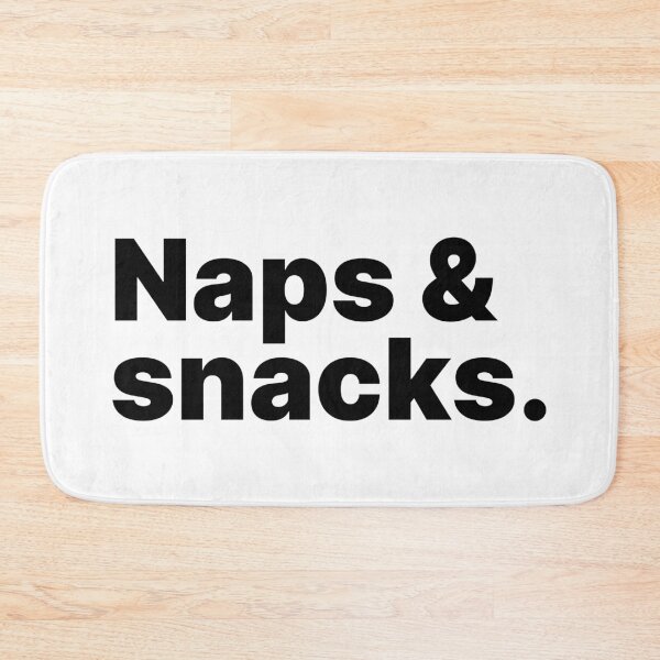 Item preview, Naps & snacks | Food and drink - black text designed and sold by ThingsOnTees.