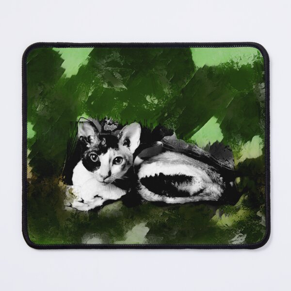 Item preview, DARK OLIVE GREEN, JUNIPER GREEN, SEAWEED GREEN, GREY AND DUSTY ORANGE CORNISH-REX IN LEAVES AND GRASS designed and sold by Most1234.