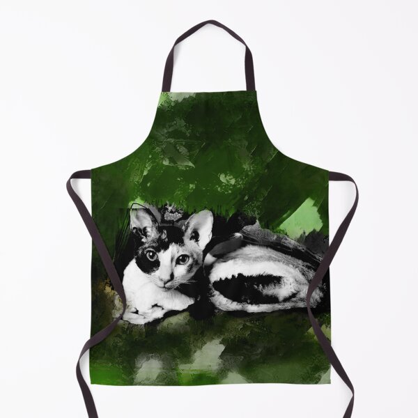 Item preview, DARK OLIVE GREEN, JUNIPER GREEN, SEAWEED GREEN, GREY AND DUSTY ORANGE CORNISH-REX IN LEAVES AND GRASS designed and sold by Most1234.