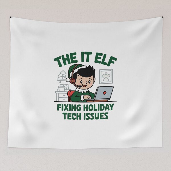 Item preview, The IT Elf Fixing Holiday Tech Issues designed and sold by Situstshirts.